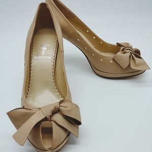Giemme Women's Peep Toe Bow Heels